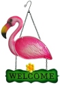 Kubla Crafts Capiz 1323 Flamingo Welcome Wall Decor