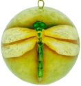 Kubla Crafts Capiz 1355E Dragonfly Ball Ornament Set of 2