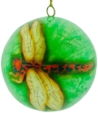 Kubla Crafts Capiz 1355G Dragonfly Ball Ornament Set of 2