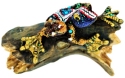 Kubla Crafts Capiz 1392 Mosaic Frog on a Log Figure Set of 2