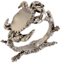 Kubla Crafts Bejeweled Enamel 1400E Crab Napkin Rings Set of 2