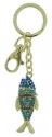 Kubla Crafts Bejeweled Enamel 1430 Fish Key Ring