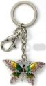 Kubla Crafts Bejeweled Enamel 1431 Green Butterfly Key Ring