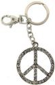 Kubla Crafts Bejeweled Enamel 1434 Key Ring Peace Sign large