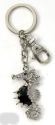 Kubla Crafts Bejeweled Enamel 1439 Seahorse Key Ring