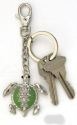 Kubla Crafts Bejeweled Enamel 1446G Green Turtle Key Ring Set of 2