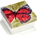 Kubla Crafts Capiz 1530 Capiz Box Red Butterfly