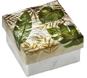 Kubla Crafts Capiz KUB 1537 Tropical Leaves Capiz Box