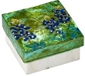 Kubla Crafts Capiz 1538 Blue Bonnet Capiz Box