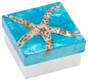 Kubla Crafts Capiz 1545C Turquoise Starfish Capiz Box