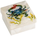 Kubla Crafts Capiz 1548A Blue Crab Capiz Box