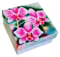Kubla Crafts Capiz 1561B Pink Orchid Capiz Box