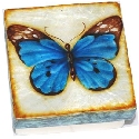 Kubla Crafts Capiz 1588 Blue Butterfly Capiz Box