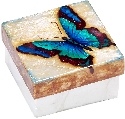 Kubla Crafts Capiz 1589 Swallowtail Butterfly Capiz Box
