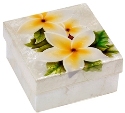 Kubla Crafts Capiz 1591 Large Plumeria Capiz Box