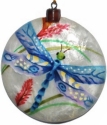 Kubla Crafts Capiz 1600C Blue Dragonfly Capiz Ornament Set of 2