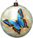 Kubla Crafts Capiz 1600K Blue Butterfly Capiz Ornament Set of 2