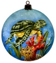 Kubla Crafts Capiz 1605GN Sea Turtle Capiz Disc Ornament