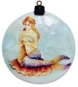 Kubla Crafts Capiz 1605HN Mermaid Capiz Disc Ornament