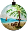 Kubla Crafts Capiz 1605KN Beach Scene Capiz Disc Ornament