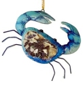 Kubla Crafts Capiz 1614CN Crab With Shell Ornament new