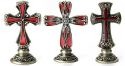 Kubla Crafts Bejeweled Enamel 1625 Pedestal Cross Set of 3
