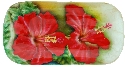 Kubla Crafts Capiz 1626B Capiz Hibiscus Oblong Tray