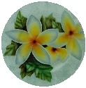 Kubla Crafts Capiz 1632D Capiz Round Plate Plumeria