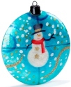 Kubla Crafts Capiz 1640F Snowman Capiz Ornament