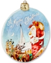 Kubla Crafts Capiz 1640M Santa Capiz Ornament