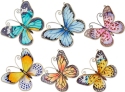 Kubla Crafts Cloisonne 1643A Capiz Butterfly Ornament Set of 6