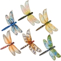 Kubla Crafts Cloisonne 1644A Capiz Dragonfly Ornaments Set of 6