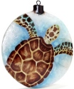 Kubla Crafts Capiz 1645D Brown Sea Turtle Capiz Ornament