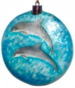 Kubla Crafts Capiz 1645FF Dolphin Capiz Ornament