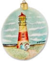 Kubla Crafts Capiz 1645W Lighthouse Capiz Ornament