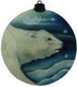 Kubla Crafts Capiz KUB 1646E Polar Bear Capiz Ornament