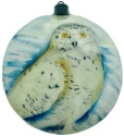 Kubla Crafts Capiz KUB 1646H Snowy Owl Capiz Ornament