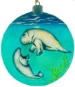 Kubla Crafts Capiz 1646ON Capiz Manatee Disc Ornament