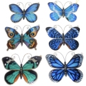 Kubla Crafts Capiz 1648BL Blue Capiz Butterfly Ornaments Set of 6