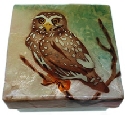 Kubla Crafts Capiz KUB 1794 Capiz Box Owl