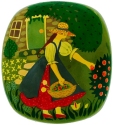 Kubla Crafts Capiz 1800M Girl in the Garden Hand Painted Box