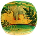Kubla Crafts Capiz 1800R Elephant Hand Painted Box Set of 3