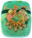 Kubla Crafts Capiz 1800W Rabbit Hand Painted Box Set of 3