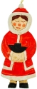 Kubla Crafts Cloisonne 1825IN Carved Wood Hand Painted Mrs Claus Ornament