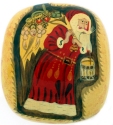 Kubla Crafts Capiz 1847 Santa Hand Painted Box Set of 3