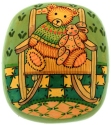 Kubla Crafts Capiz 1882 Teddy and Bunny Hand Painted Box Set of 3