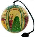 Kubla Crafts Cloisonne 1889N Ball Ornament Tree and Fireplace