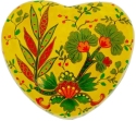 Kubla Crafts Capiz 1902 Floral Hand Painted Heart Box Set of 3