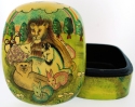 Kubla Crafts Capiz 1927 Lion Safari Hand Painted Box Set of 3