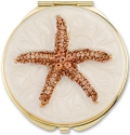 Kubla Crafts Bejeweled Enamel 1955 Starfish Compact Mirror